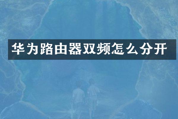 华为路由器双频怎么分开