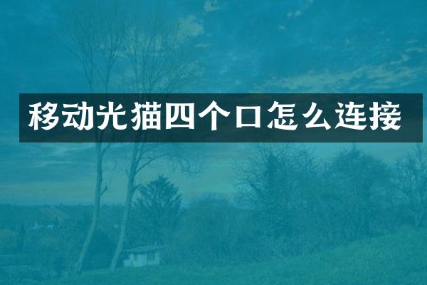 移动光猫四个口怎么连接