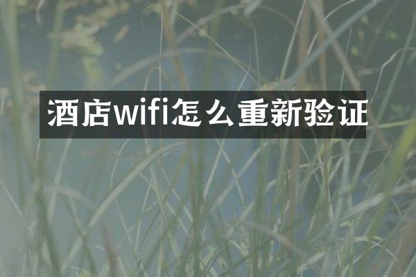 酒店wifi怎么重新验证