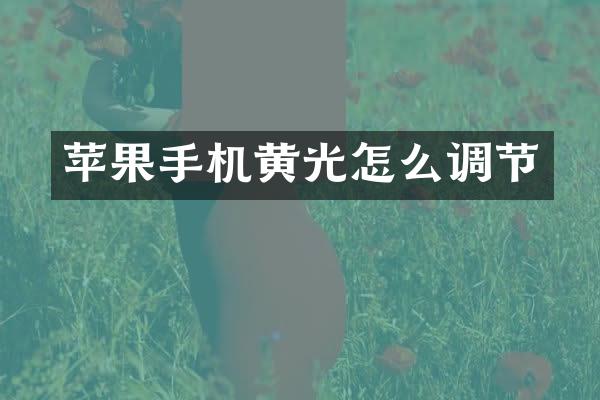 苹果手机黄光怎么调节