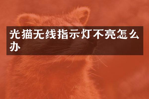 光猫无线指示灯不亮怎么办