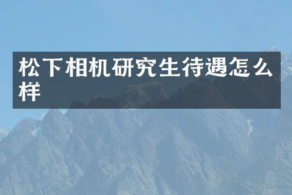 相机研究生待遇怎么样