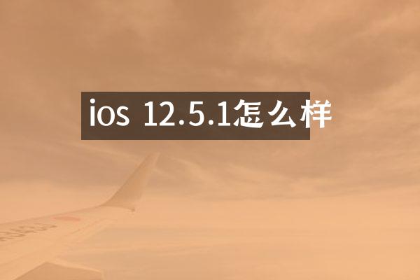 ios 12.5.1怎么样