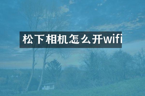 相机怎么开wifi