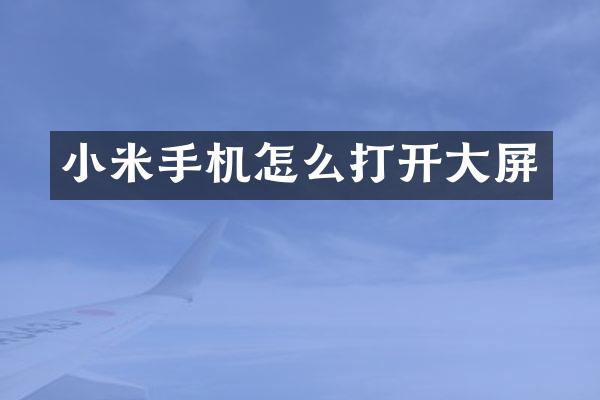 小米手机怎么打开大屏