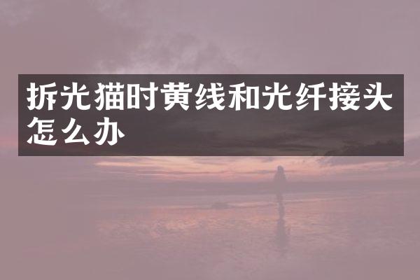 拆光猫时黄线和光纤接头怎么办