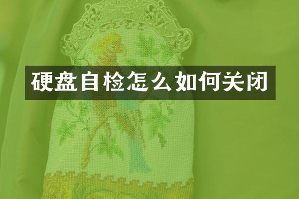 硬盘自检怎么如何关闭
