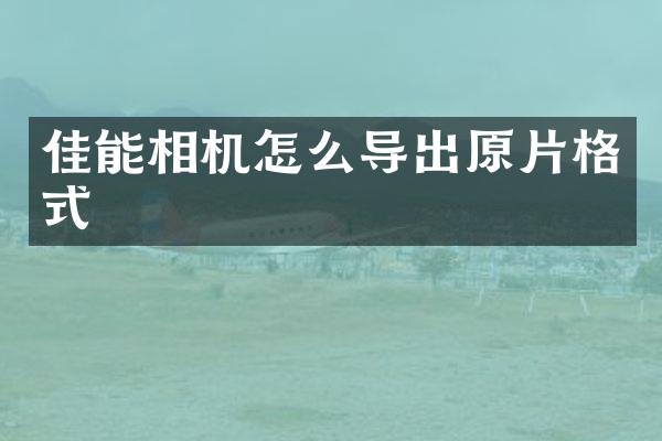 佳能相机怎么导出原片格式