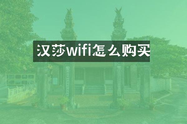 汉莎wifi怎么购买