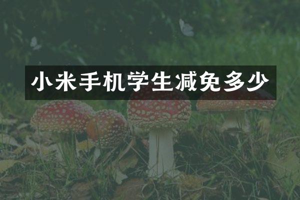 小米手机学生减免多少