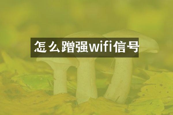怎么蹭强wifi信号