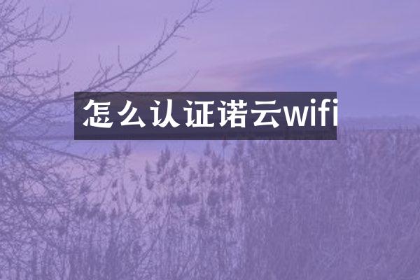 怎么认证诺云wifi