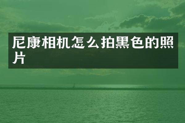 尼康相机怎么拍黑色的照片