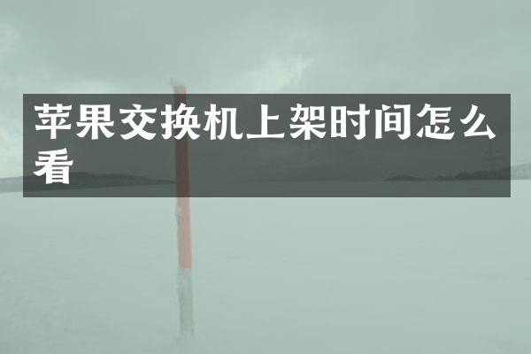 苹果交换机上架时间怎么看