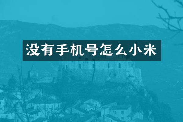 没有手机号怎么小米