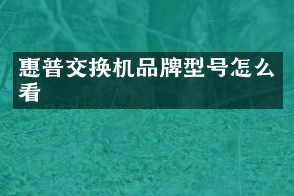 惠普交换机品牌型号怎么看