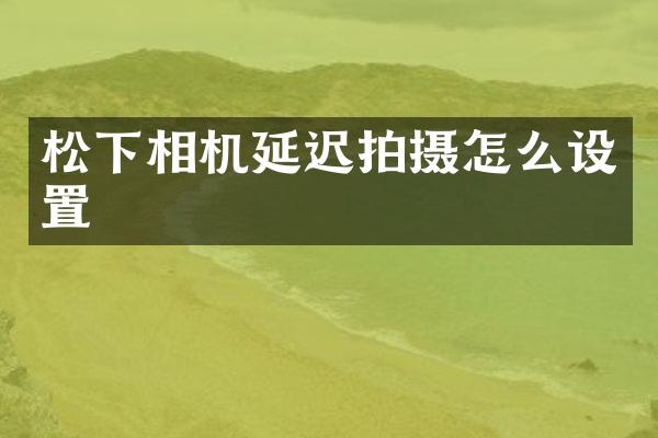 相机延迟拍摄怎么设置