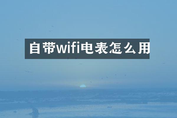 自带wifi电表怎么用