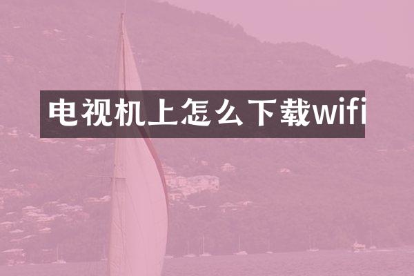 电视机上怎么下载wifi