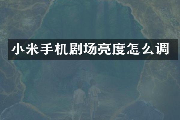 小米手机剧场亮度怎么调