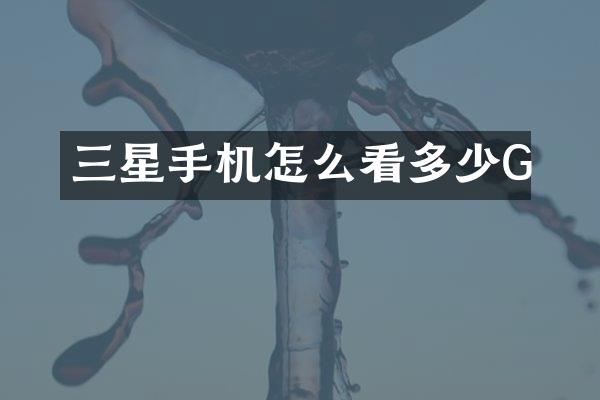 三星手机怎么看多少G