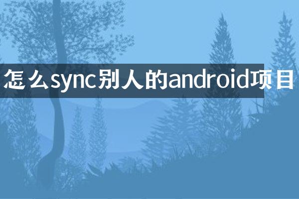 怎么sync别人的android项目