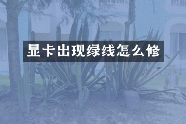 显卡出现绿线怎么修