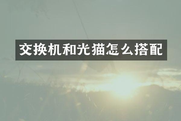 交换机和光猫怎么搭配