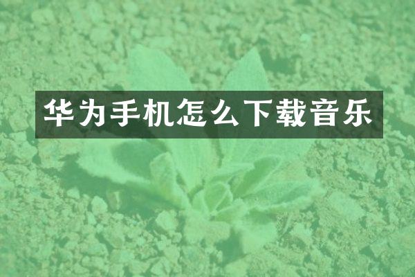 华为手机怎么下载音乐