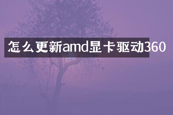 怎么更新amd显卡驱动360