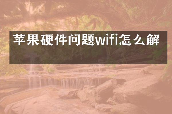 苹果硬件问题wifi怎么解决