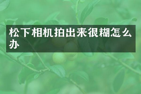 相机拍出来很糊怎么办