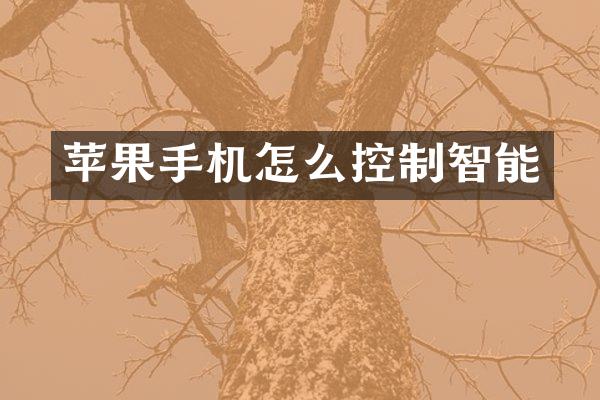 苹果手机怎么控制智能