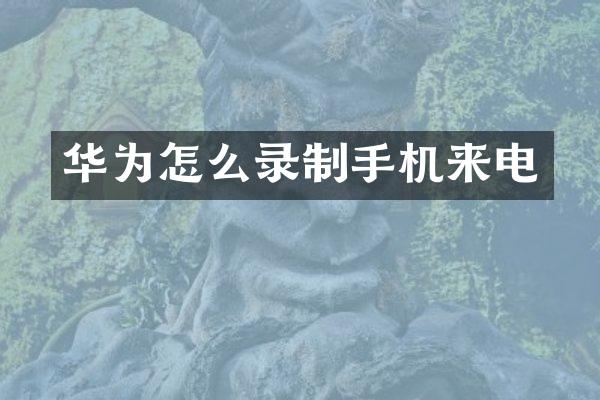 华为怎么录制手机来电