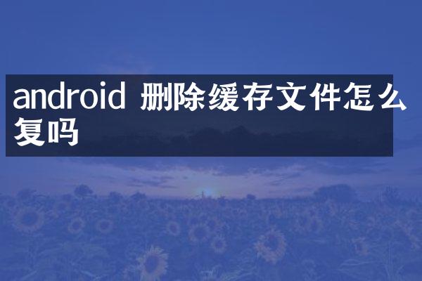 android 删除缓存文件怎么恢复吗