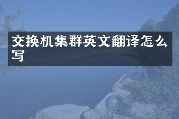 交换机集群英文翻译怎么写