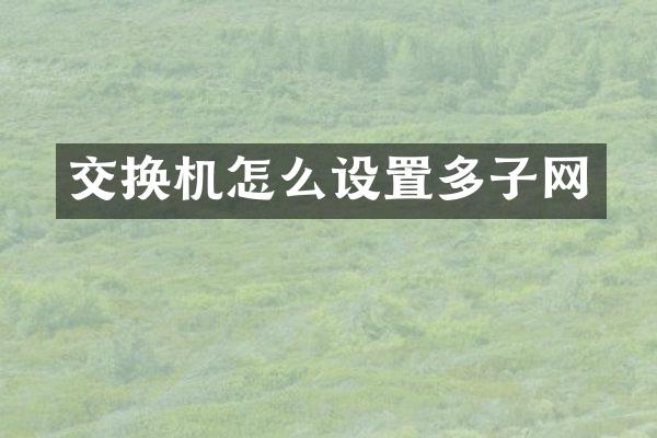 交换机怎么设置多子网