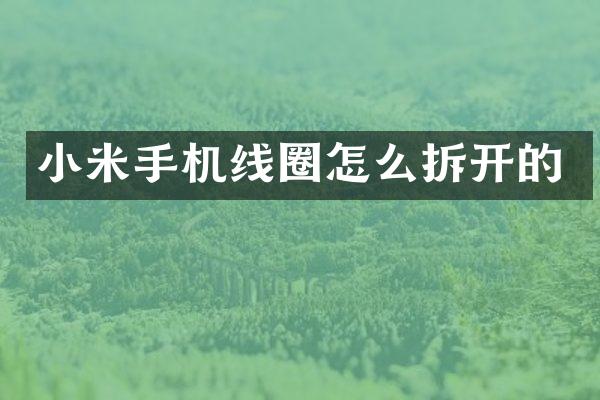 小米手机线圈怎么拆开的
