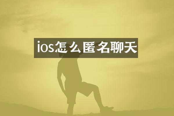 ios怎么匿名聊天