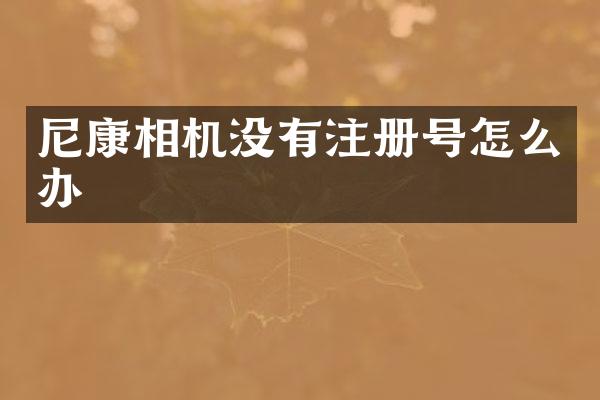 尼康相机没有注册号怎么办