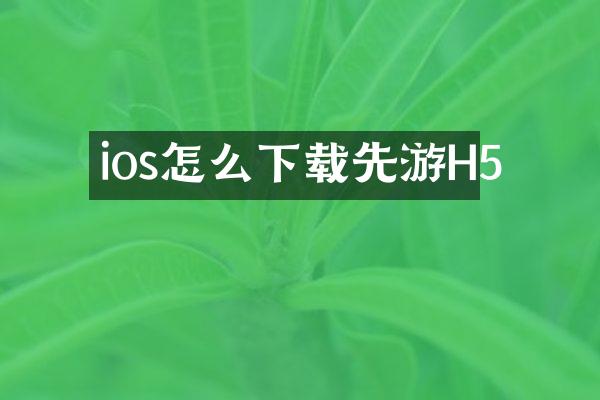 ios怎么下载先游H5