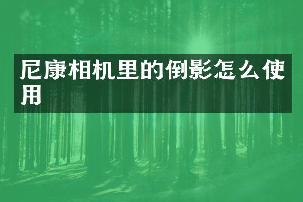 尼康相机里的倒影怎么使用