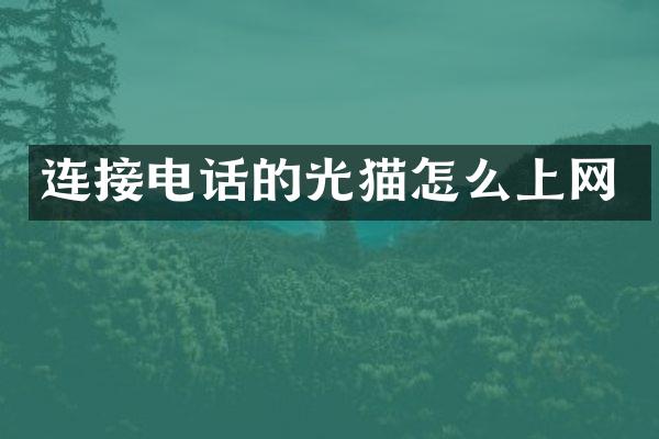 连接电话的光猫怎么上网