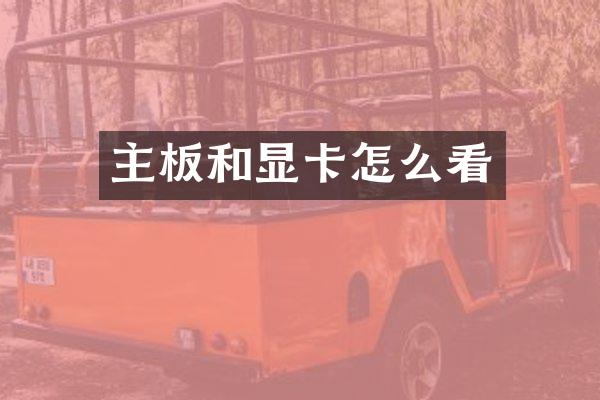 主板和显卡怎么看