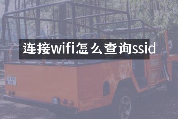 连接wifi怎么查询ssid