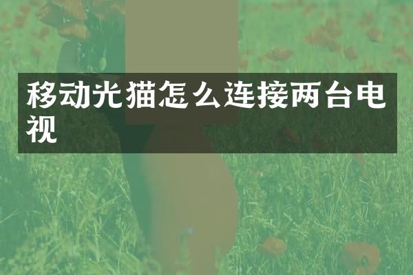 移动光猫怎么连接两台电视