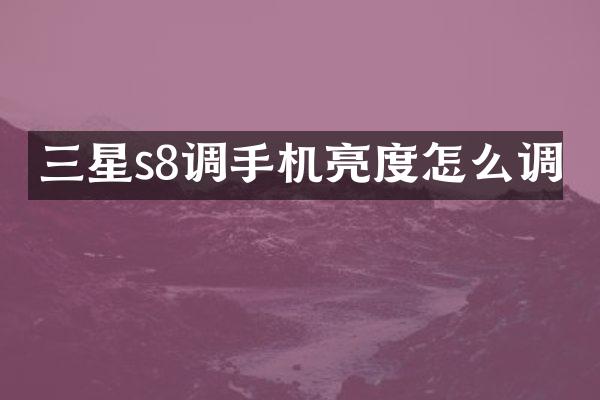三星s8调手机亮度怎么调