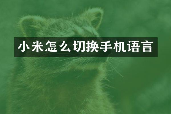 小米怎么切换手机语言