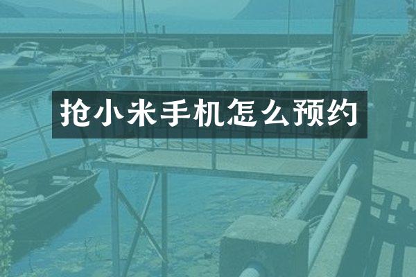抢小米手机怎么预约