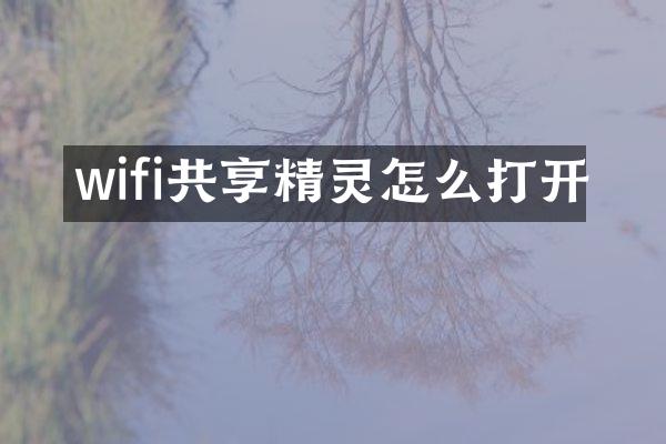 wifi共享精灵怎么打开